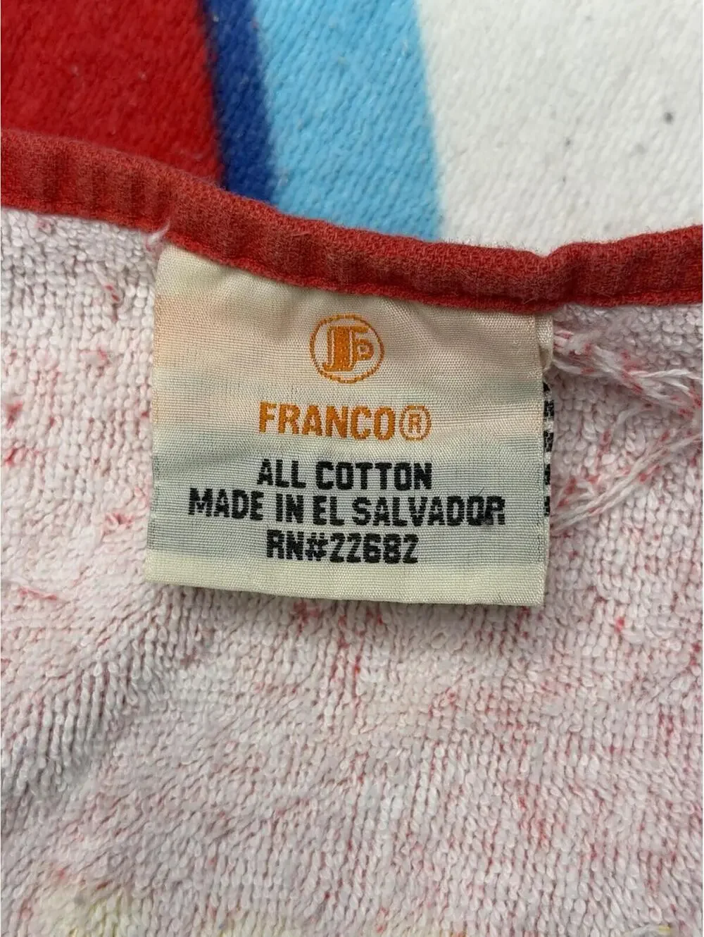 Vintage Franco 100% Cotton Colorful Sail Boat Nautical Beach Towel